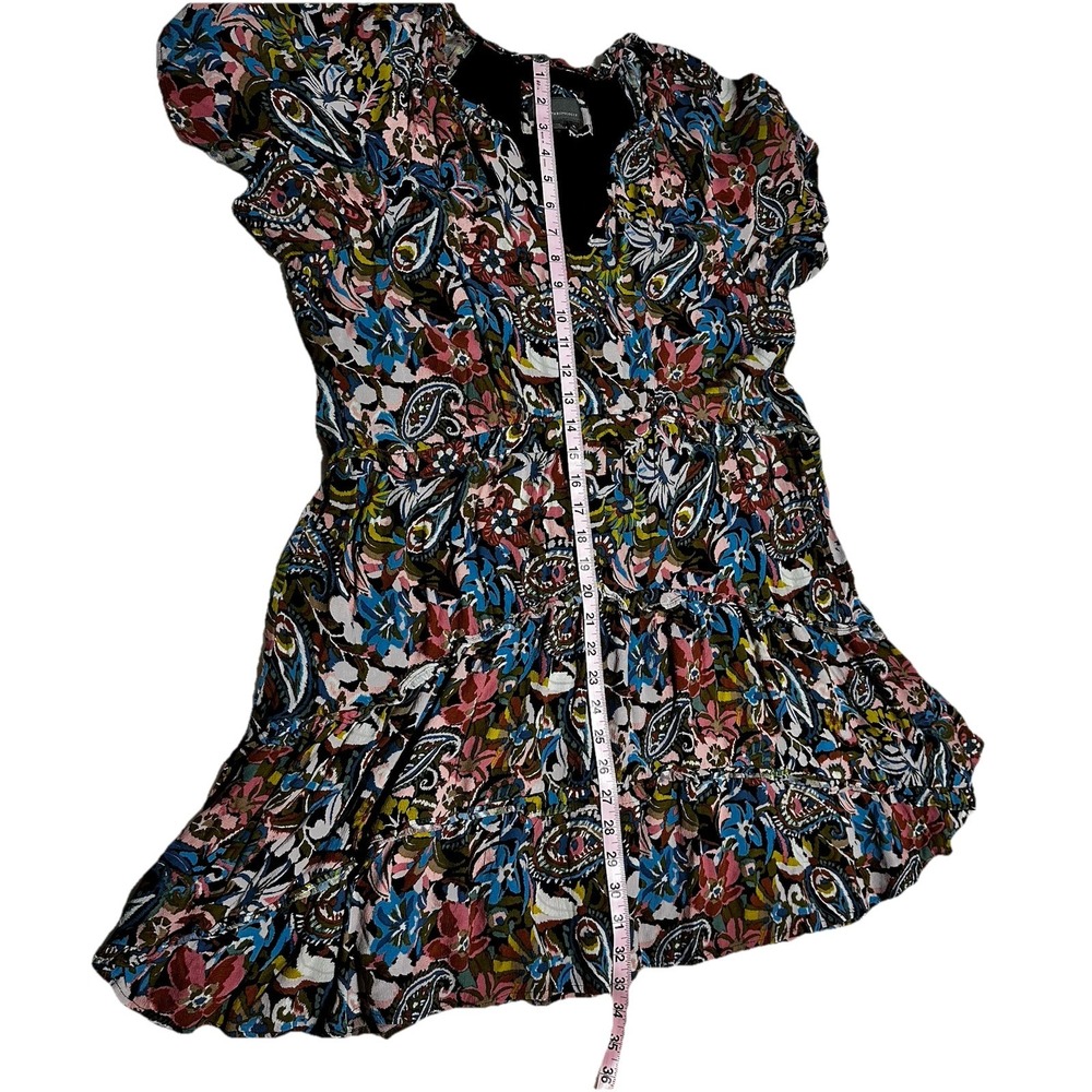 Anthropologie Floral Paisley Mini Dress in Black, Blue, Pink, Olive - Picture 10 of 11